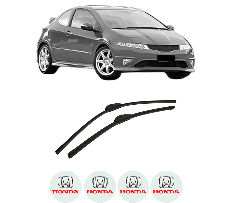 Set stergatoare auto HONDA CIVIC VIII Hatchback (FN, FK) din 2005-2012, pentru parbriz auto, 2 bucati, Bosch Aerotwin, din cauciuc siliconat rezistent, 4 Stickere Auto HONDA