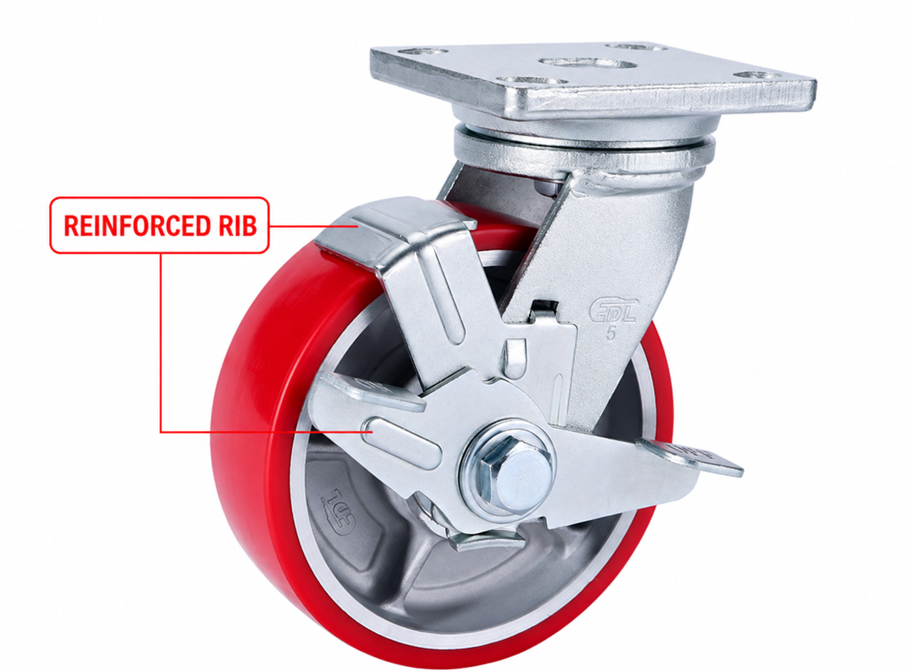 Reinforced ribs for side wheel brake