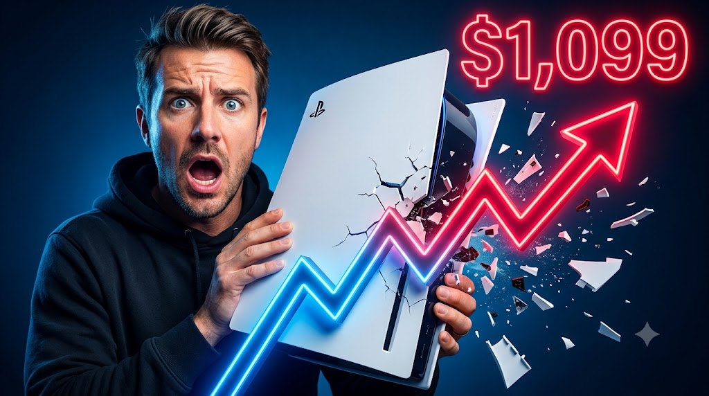 AI-generated example result for the youtube-thumbnail prompt: Tech Review & Unboxing – "PRICE / STAT: e.g., $1,099" | Tech Review And Unboxing Youtube Thumbnail AI YouTube Thumbnail Prompt