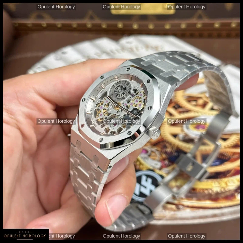 Audemars Piguet Royal Oak Jumbo Extra-Thin Openworked 16204 Stainless Steel Skeleton 39mm