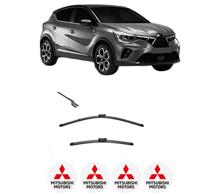 Set stergatoare auto MITSUBISHI ASX (VSX_, VSE_) din 2023-2024, pentru parbriz auto, 2 bucati, Valeo Silencio, din cauciuc siliconat rezistent, 4 Stickere Auto MITSUBISHI