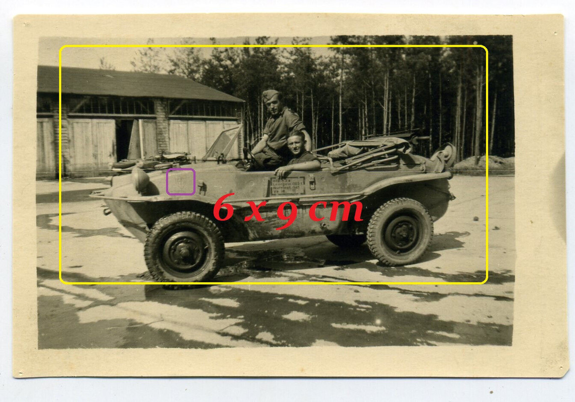 Foto VW Schwimmwagen Typ 166 Wappen Panzer Div. Wiking in Debica Polen 44 Kübel