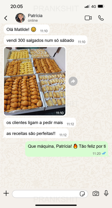Print de conversa de WhatsApp — resultado de aluna