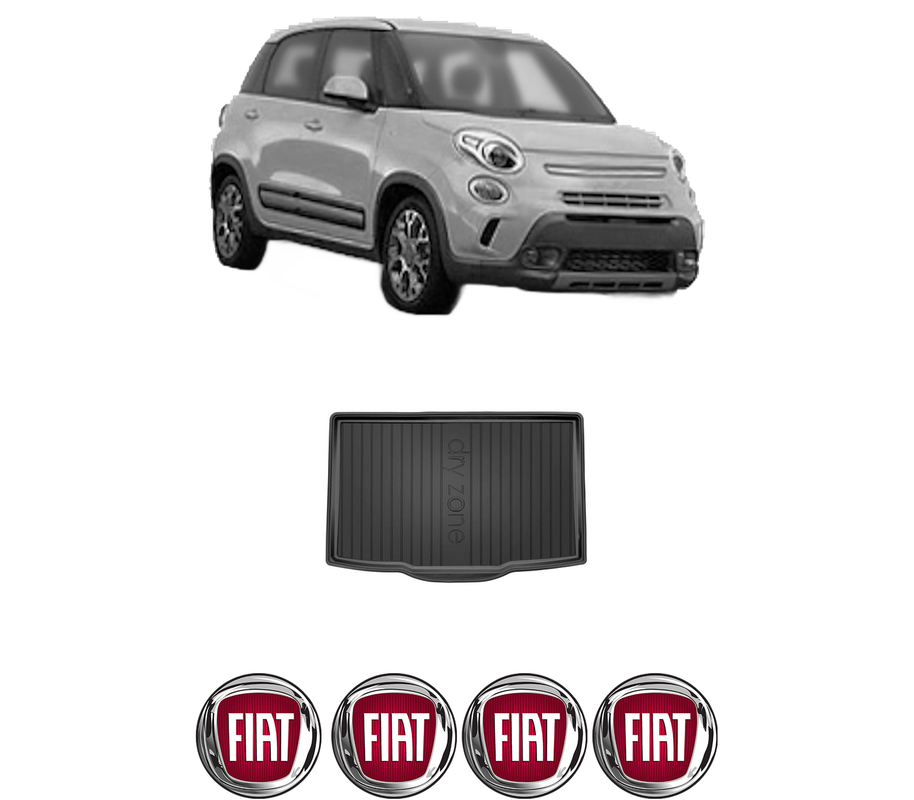 Tavita Portbagaj FIAT 500L (351_, 352_) din 2012-2018, Protectie Portbagaj Auto, 4x Stickere auto cu FIAT