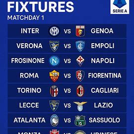 شعار جدول مباريات الدوري الإيطالي - الجولة 1 | Serie A Fixtures