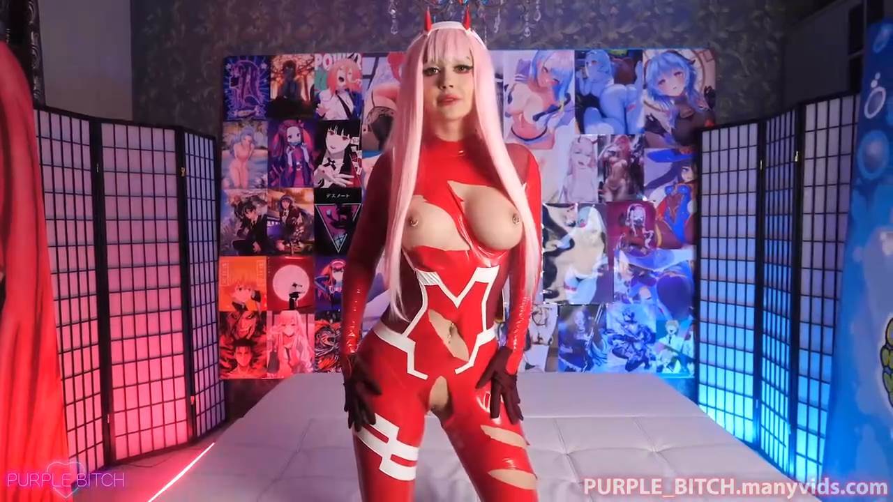 ManyVids 2024 Purple Bitch Double Penetration in Latex