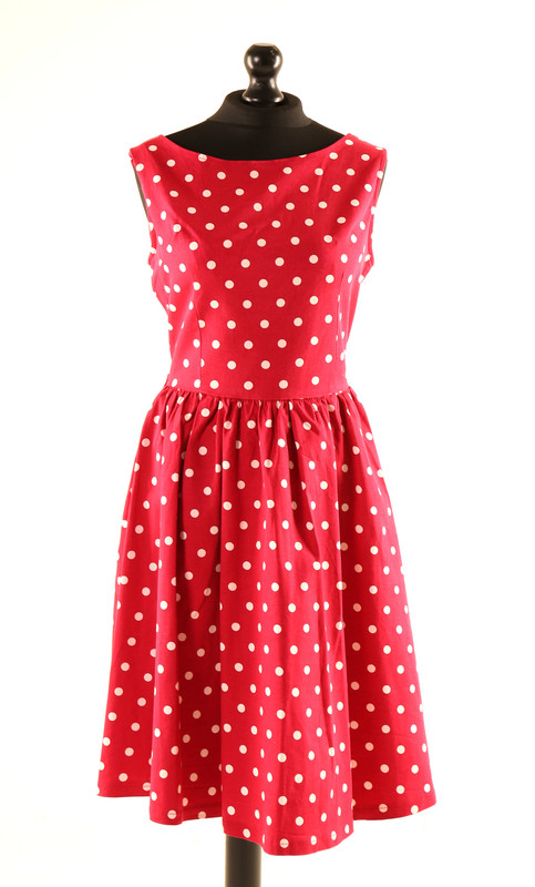 Red Spotty Lindy Bop Dress - Adult 14