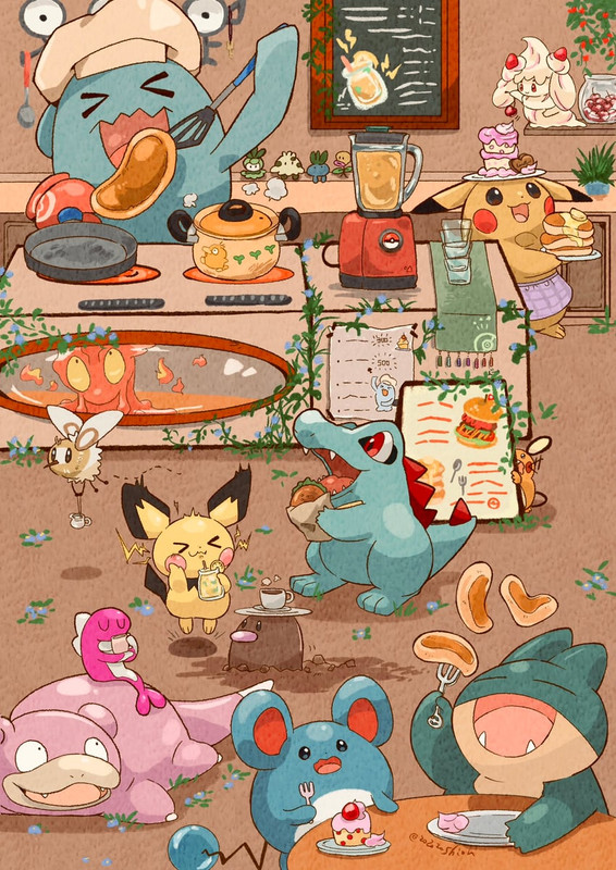 pikachu-pichu-totodile-psyduck-alcremie-