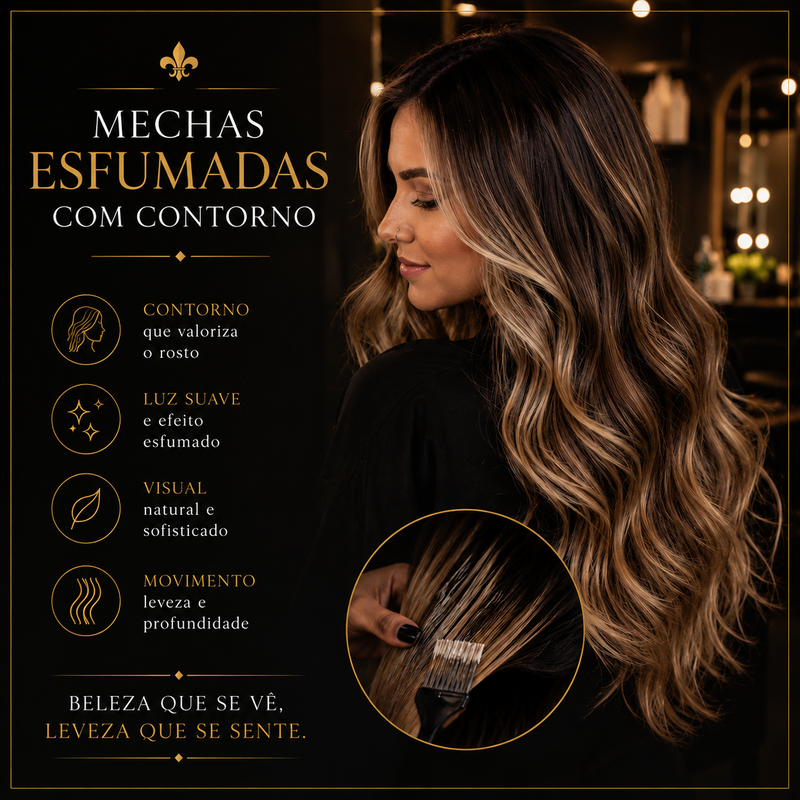 Mechas Esfumadas com Contorno