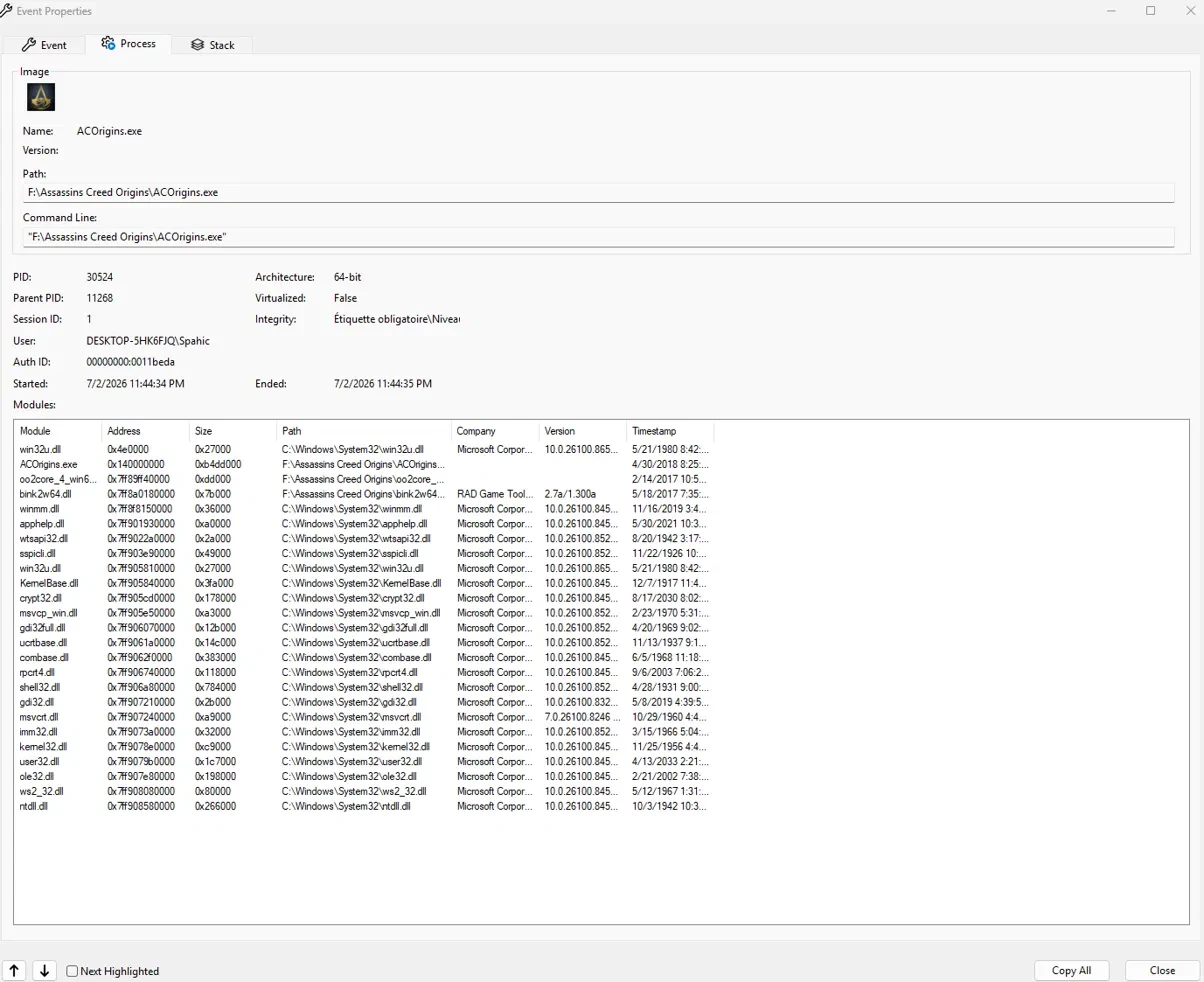 Process with Sysinternals