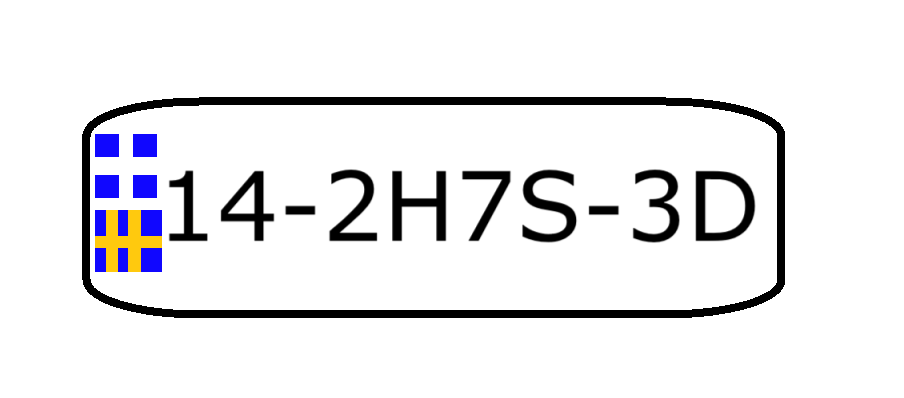 Exemple type d'une plaque d'immatriculation Artyomienne.