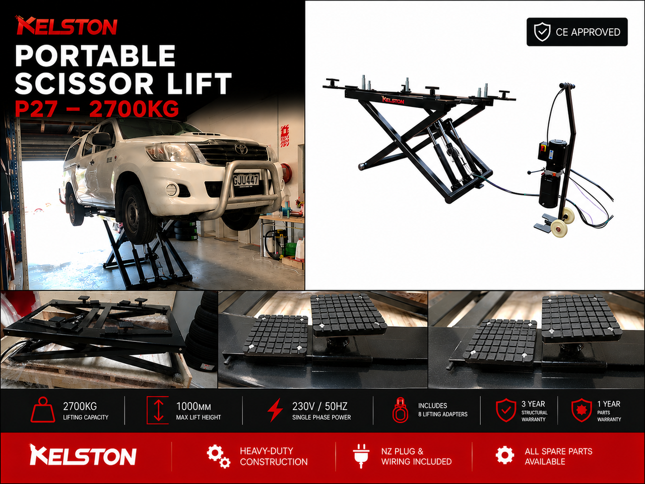Portable Scissor Lift P27 – 2700KG Capacity