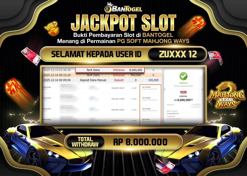 BUKTI JACKPOT LUNAS BANTOGEL
