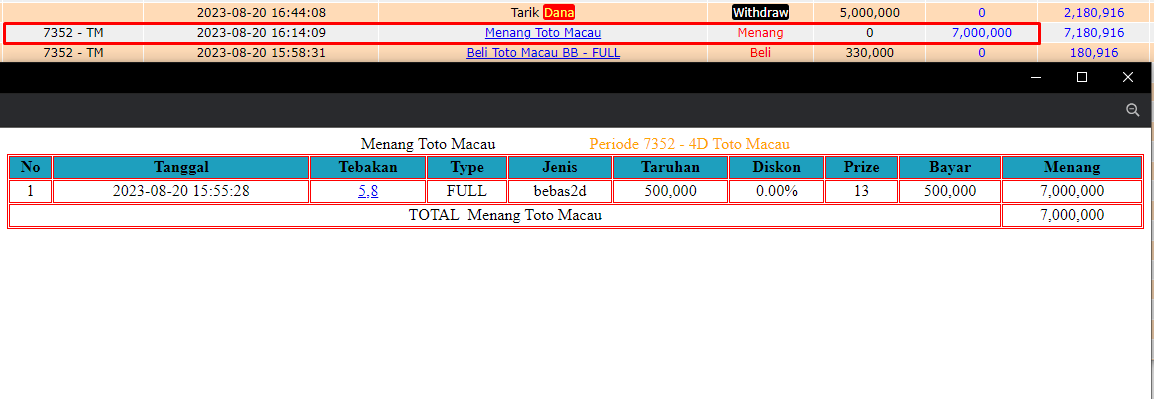 Bukti JP togel hari ini