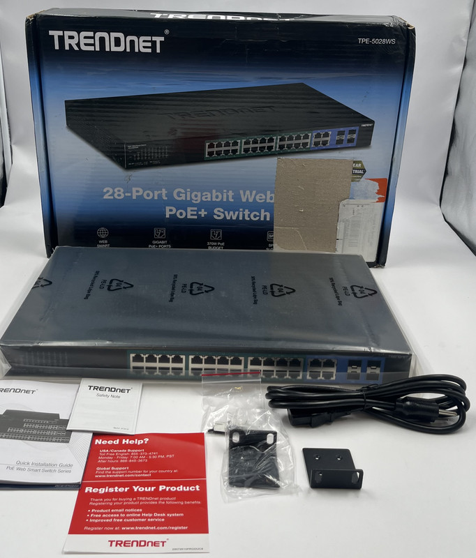 TRENDNET TPE-5028WS 28P WEB SMART POE+ SWITCH 24XGIGABIT POE+ 4XSHARED GIGABIT