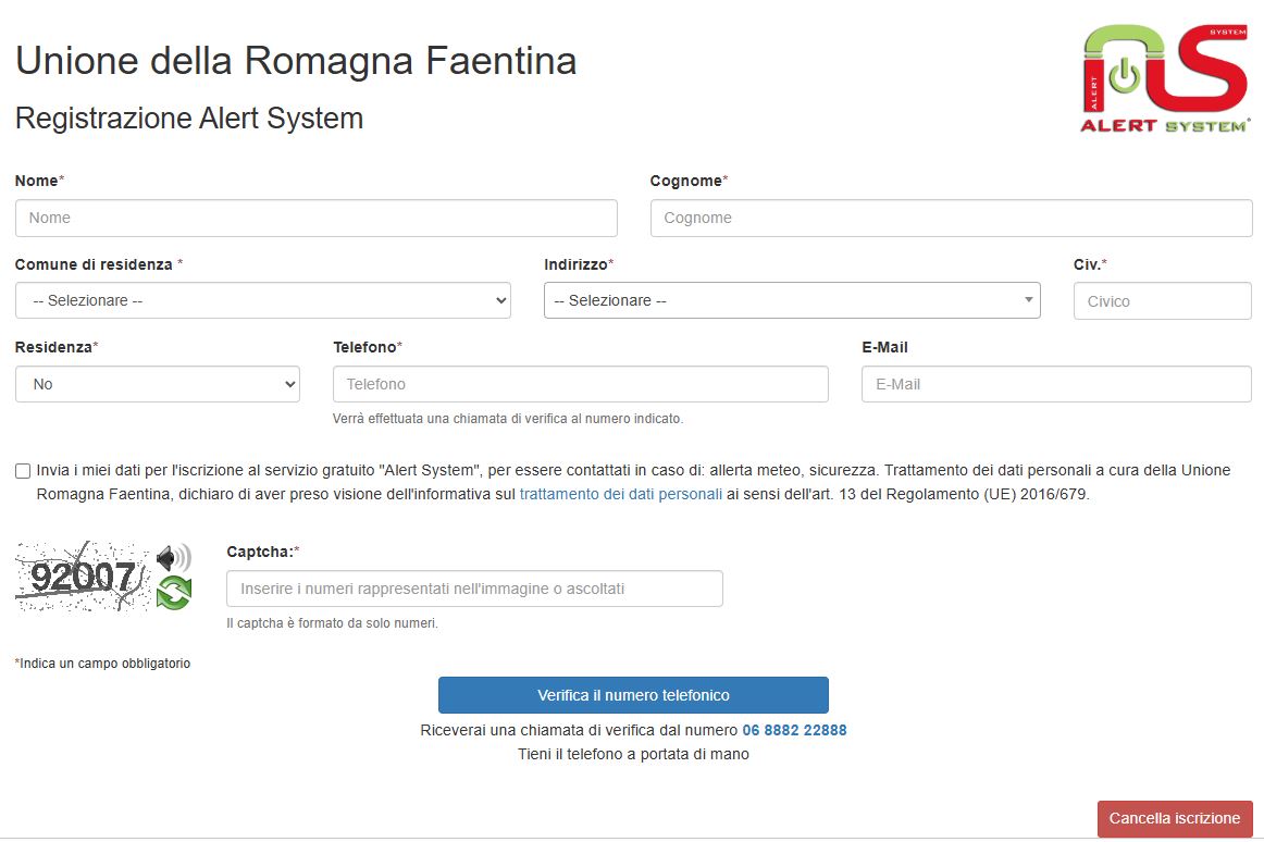 Emergenze e allerte meteo: l'Unione invita i cittadini a registrarsi ad Alert System