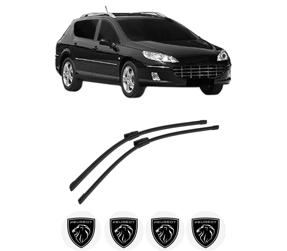 Set stergatoare auto PEUGEOT 407 SW Estate Van (6E_) din 2009-2010, pentru parbriz auto, 2 bucati, Bosch Aerotwin Multi, din cauciuc siliconat rezistent, 4 Stickere Auto PEUGEOT