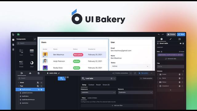UIBakery - No-code/low-code платформа для создания веб-приложений, интерфейсов и логики без программирования