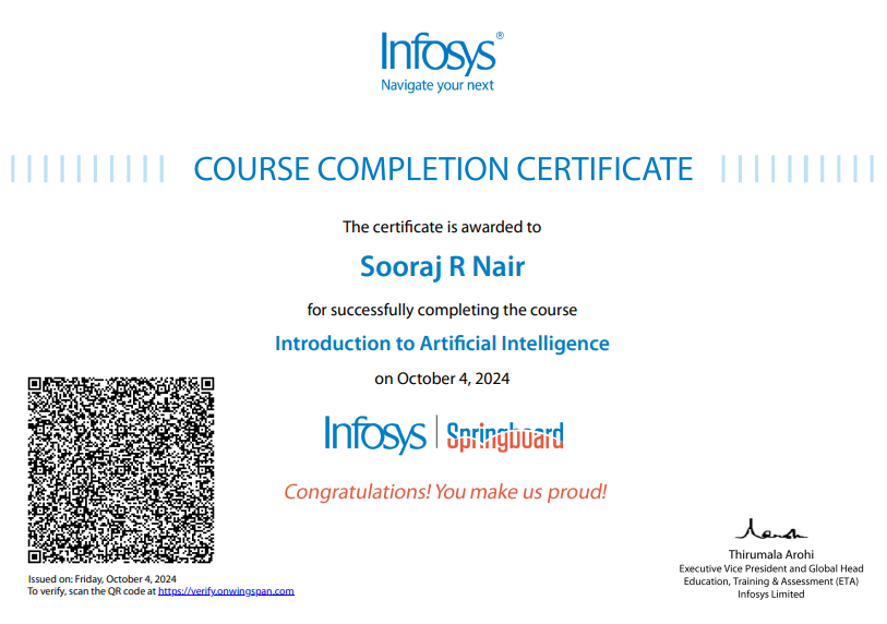 Machine Learning Certificate