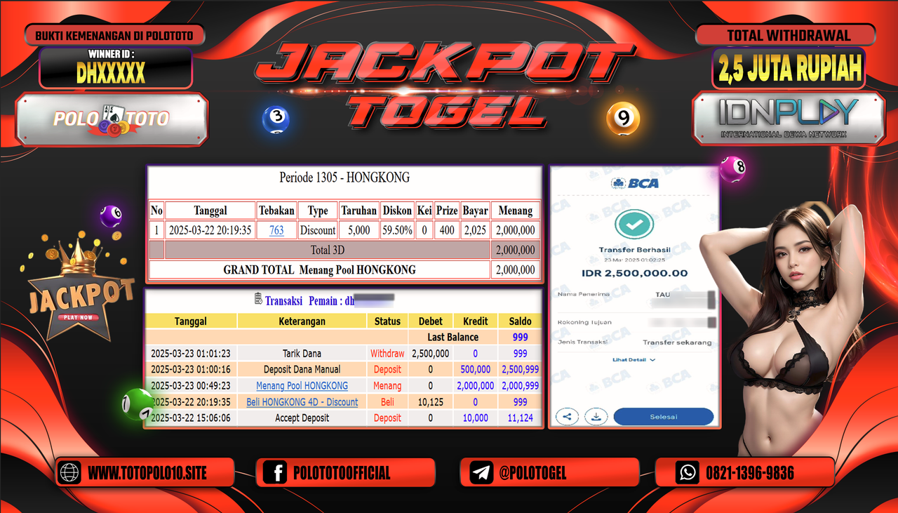 POLOTOTO JACKPOT TOGEL PASARAN HONGKONG Rp.2.500.000,-