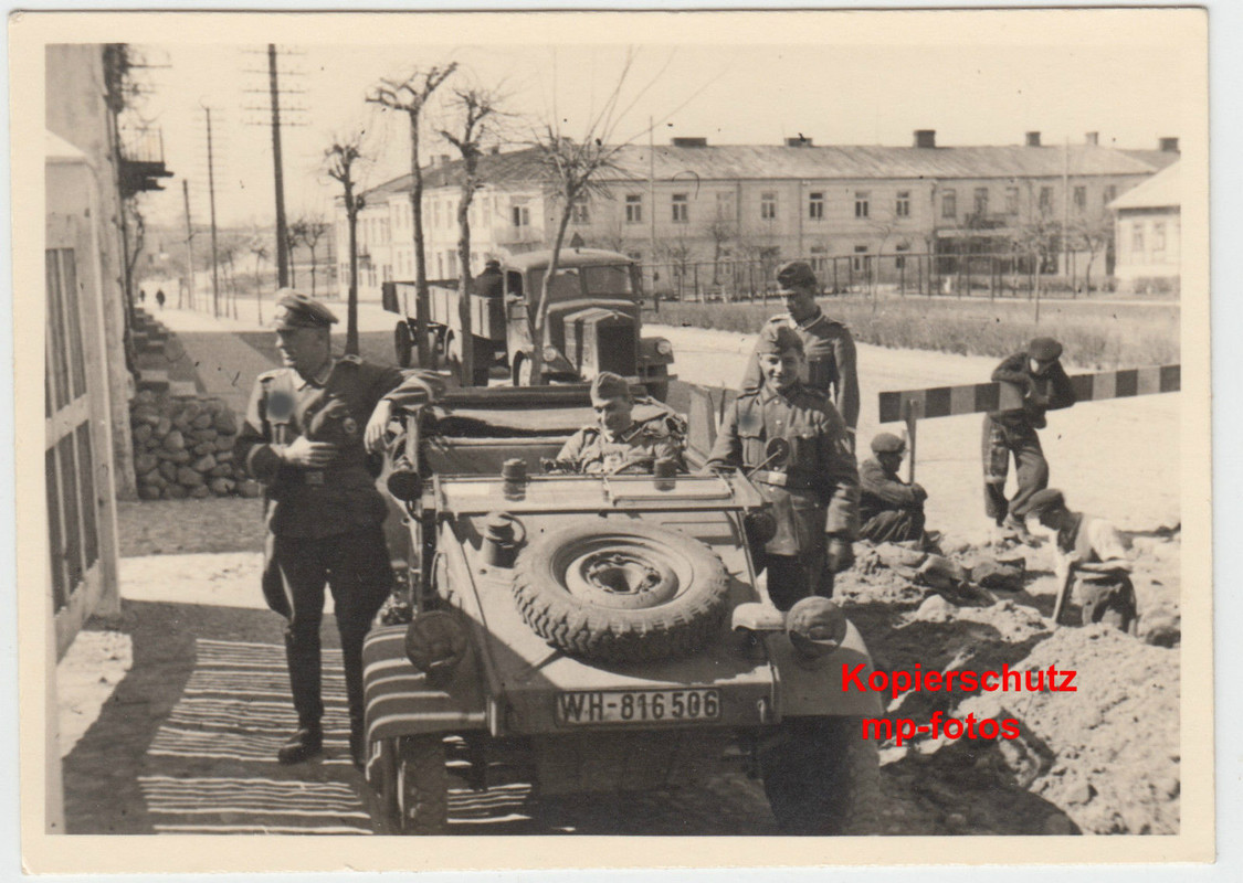 Original Foto Wehrmacht Fahrzeug Kübelwagen Kenn
