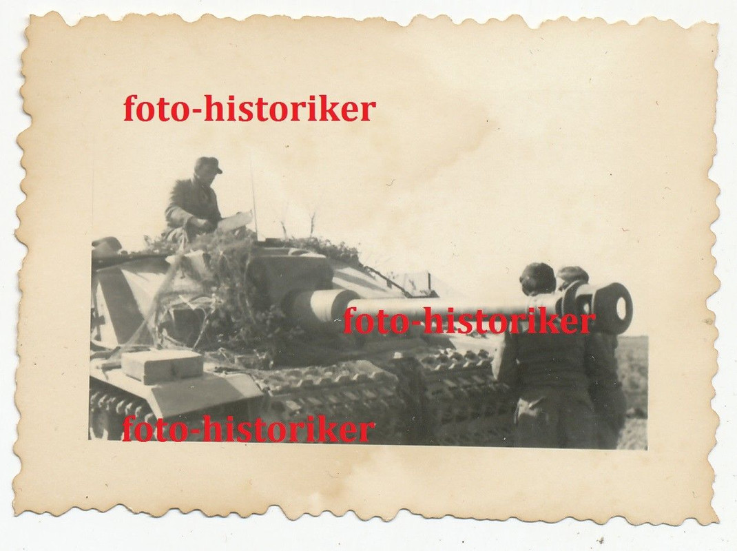 Kamerad auf Panzer STUG Sturmgeschütz 3 Langrohr TARN Endkampf F