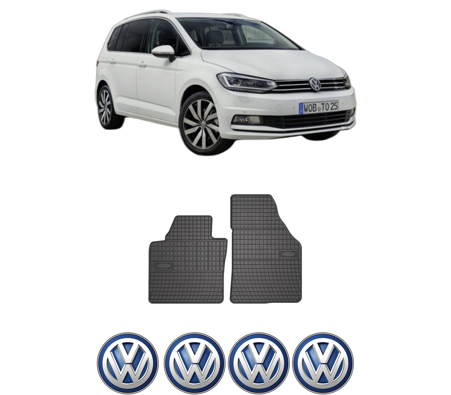 Set covorase presuri Volkswagen TOURAN VAN (5T1) din 2020, auto, din cauciuc thermoplastic, 4 Stickere auto cu Volkswagen
