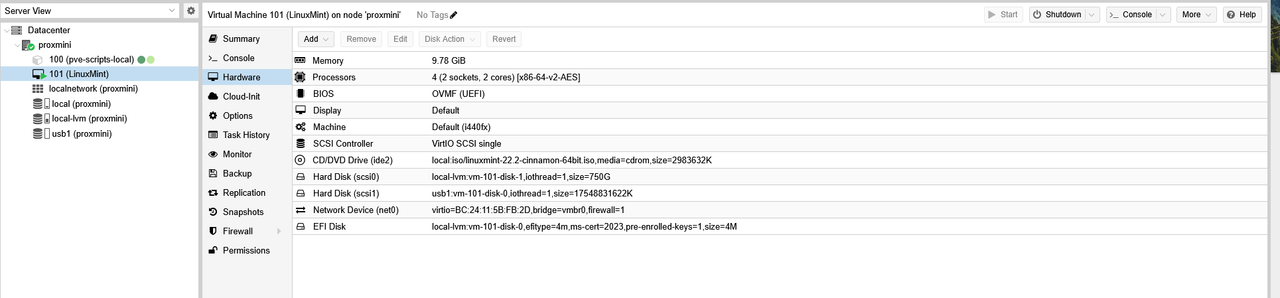 Proxmox screenshot 2