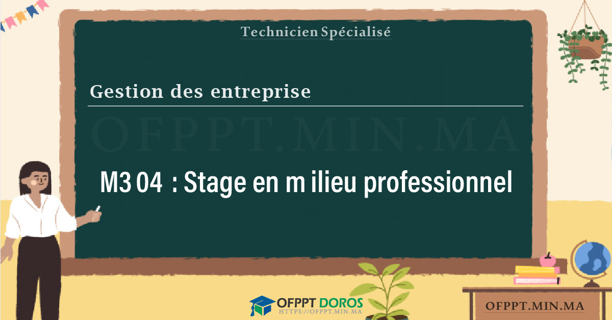Sommaire détaillé du cours Stage en milieu professionnel M304 OFPPT - Structure du module