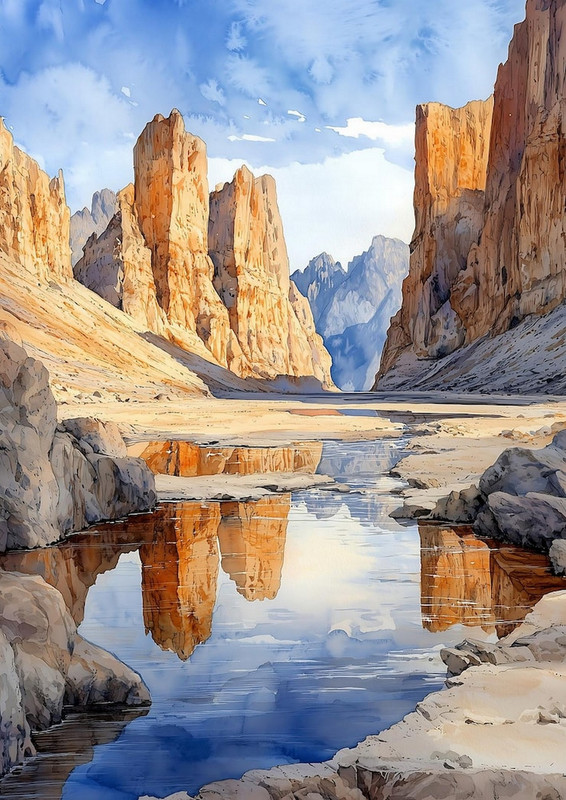 500 Piece Canyon River Jigsaw Puzzle for Adults Challenging and Relaxing Landscape Water Reflecti