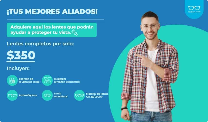 SALUD DIGNA: LENTES COMPLETOS POR $350 (MONO) O $480 (BI) + OTRA PROMO