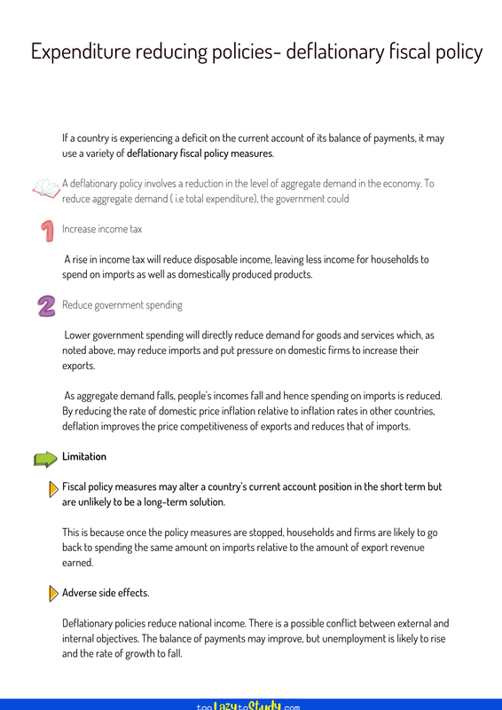 Expenditure reducing policies - Fiscal policy
