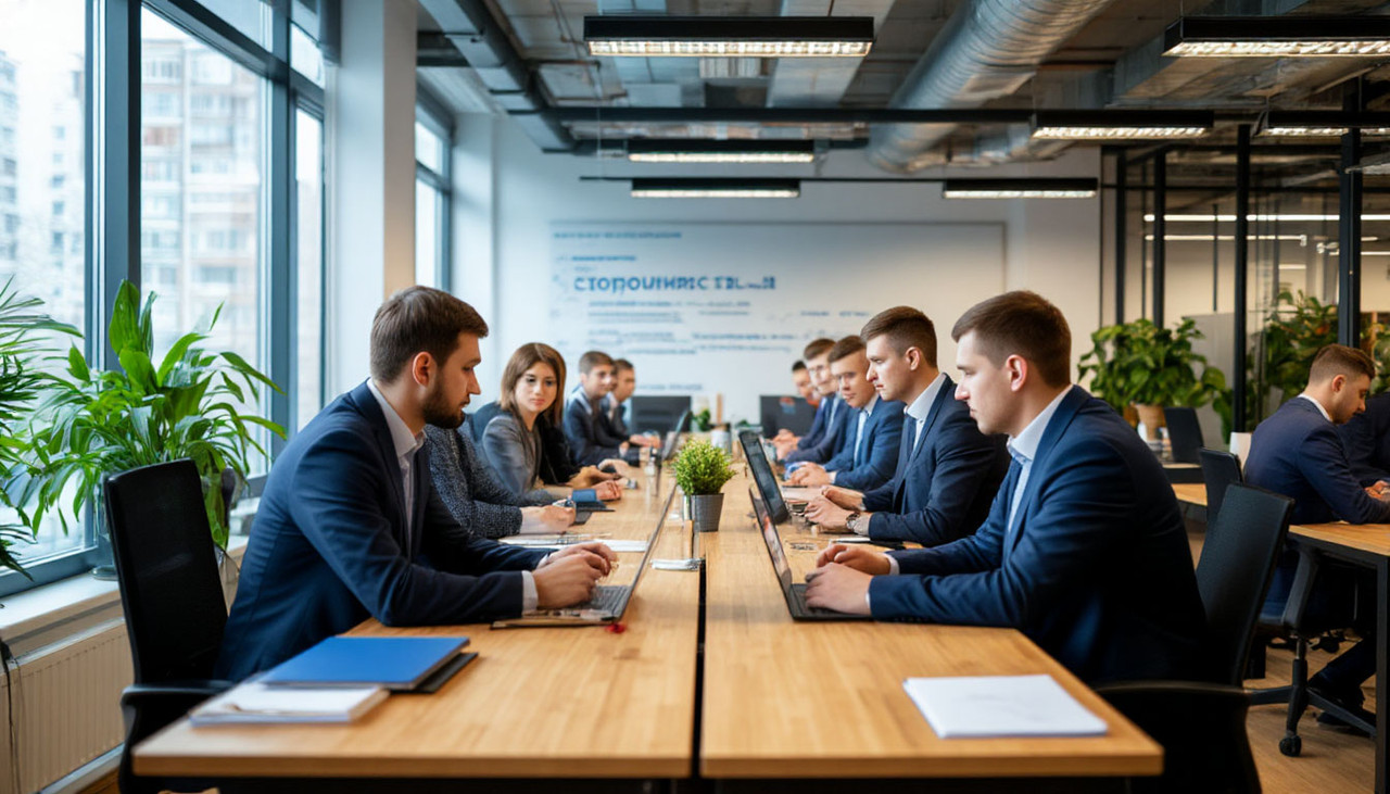 Работа специалиста в офисе с отчетами по позициям