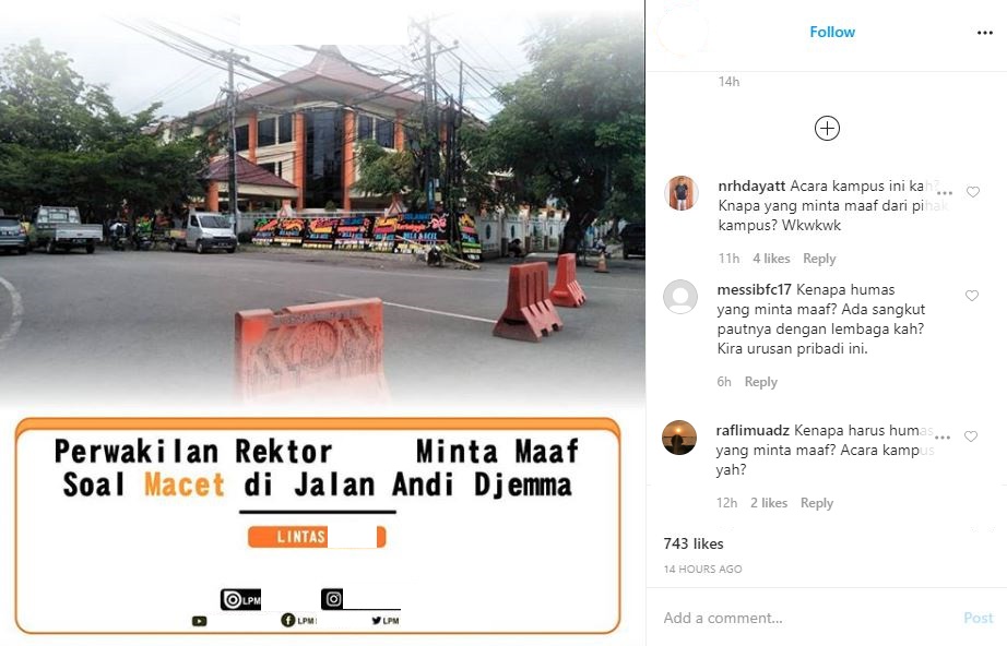 Permintaan maaf dari pihak rektor melalui humas kampus