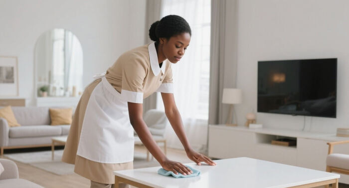 maid doing the household