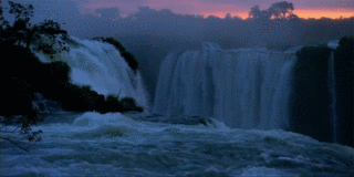 Thơ hoạ Nguyễn Thành Sáng & Tam Muội (2184) Waterfall-sunset