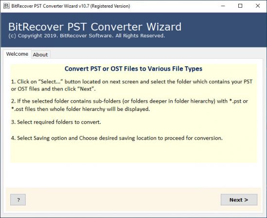 BitRecover PST Converter Wizard 10.7. BitRecover PST Converter Wizard 10.7.