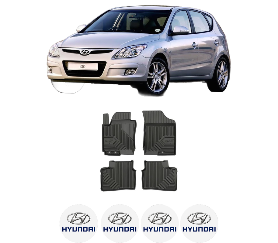 Set covorase presuri HYUNDAI i30 Estate (FD) din 2007-2012, auto, din cauciuc thermoplastic, 4 Stickere auto cu HYUNDAI
