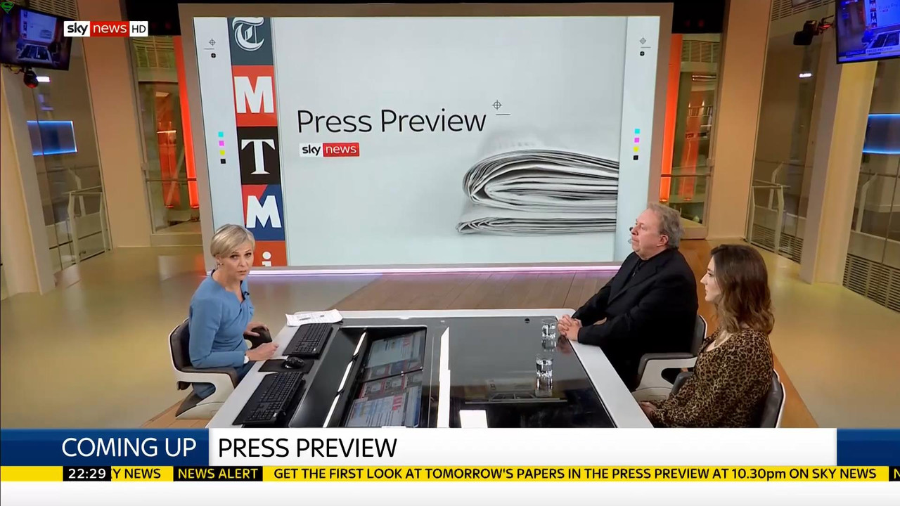 24 January - 22.00.00 - Sky News At 10. Anna Botting with the ma