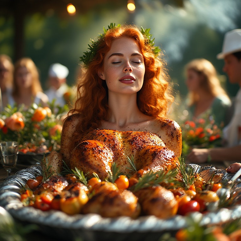 Garden wedding wom served Redhair 0 21