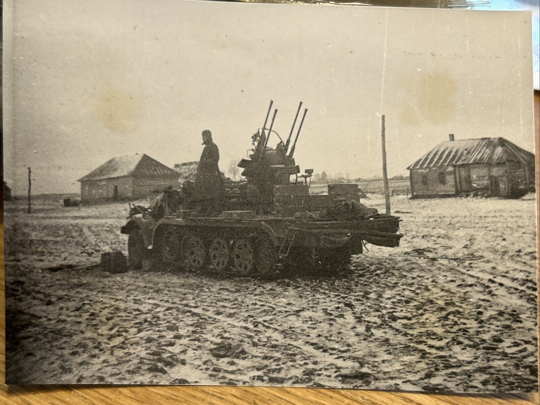 Foto Wk2 Wehrmacht Kettenfahrzeug Mit Geschütz Sdkfz Halbkette