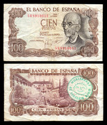 Dos Billetes de Cien Pesetas 1970 Con Resellos Reivindicativos 100-Pesetas-1970-1