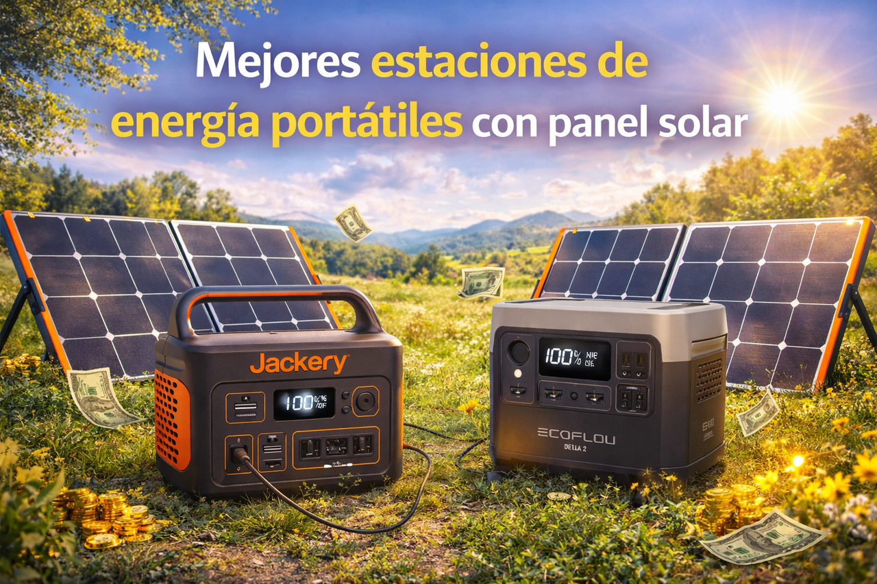 Estaciones de energía con panel solar