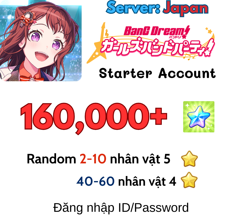 [JP] 160,000+ Gems | Bangdream Starter Account JP