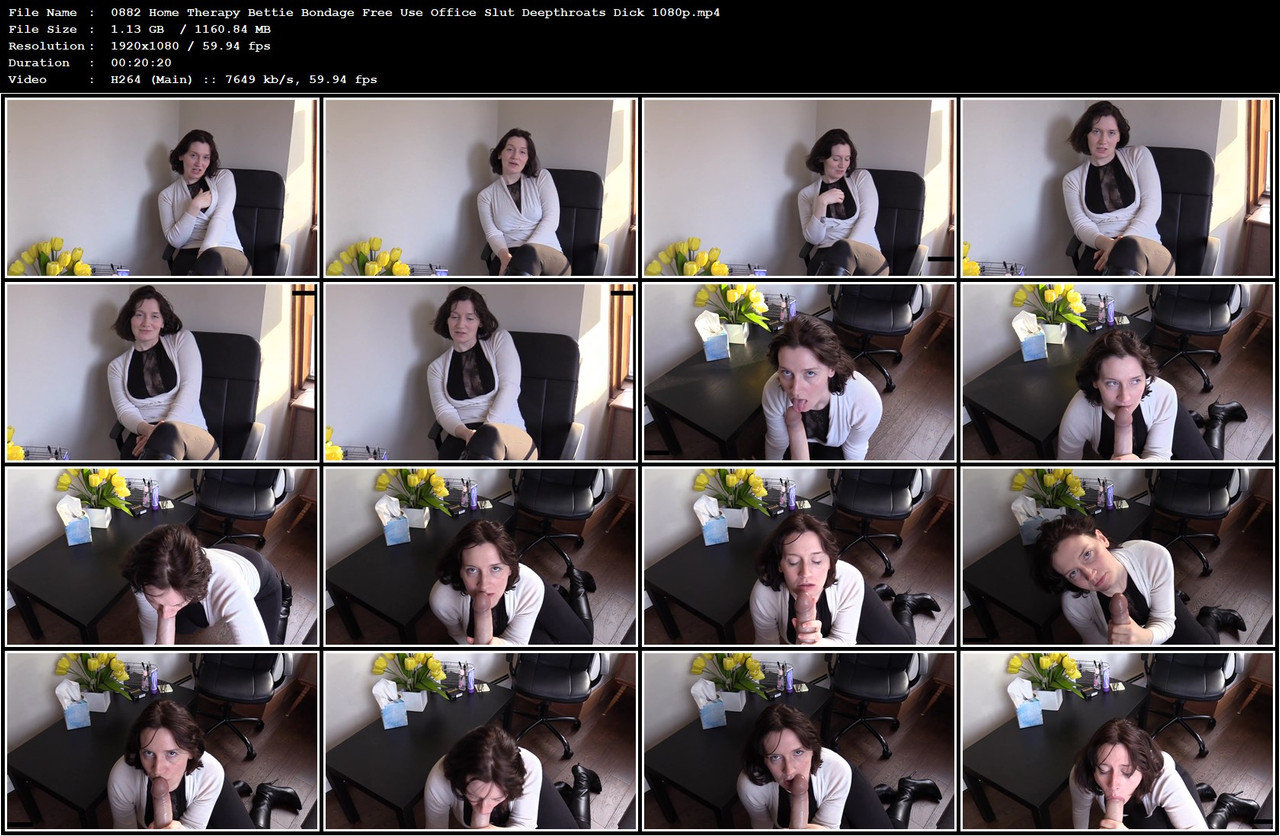 0882 Home Therapy Bettie Bondage Free Use Office Slut Deepthroats Dick 1080p mp4