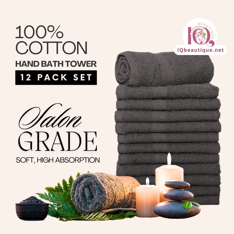 100% Cotton Hand Bath Towel - Salon, Hotel, Spa, Gym 12pcs Set *Pick Any Color* - Picture 7 of 9