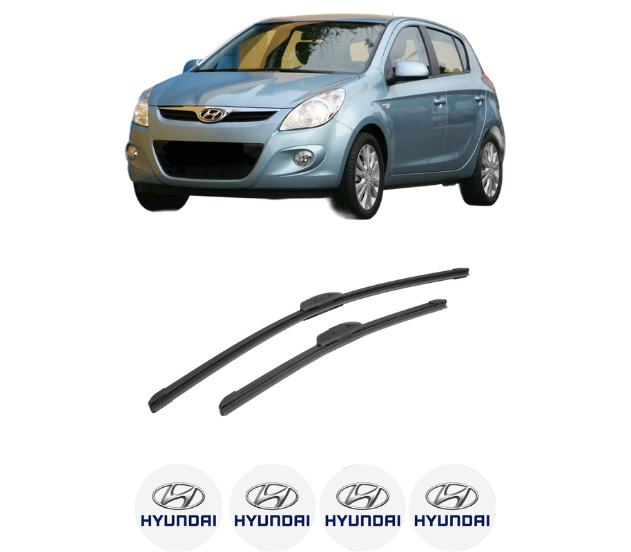 Set stergatoare auto HYUNDAI i20 I (PB, PBT) din 2008-2015, pentru parbriz auto, 2 bucati, Bosch Aerotwin Retrofit, din cauciuc siliconat rezistent, 4 Stickere Auto HYUNDAI