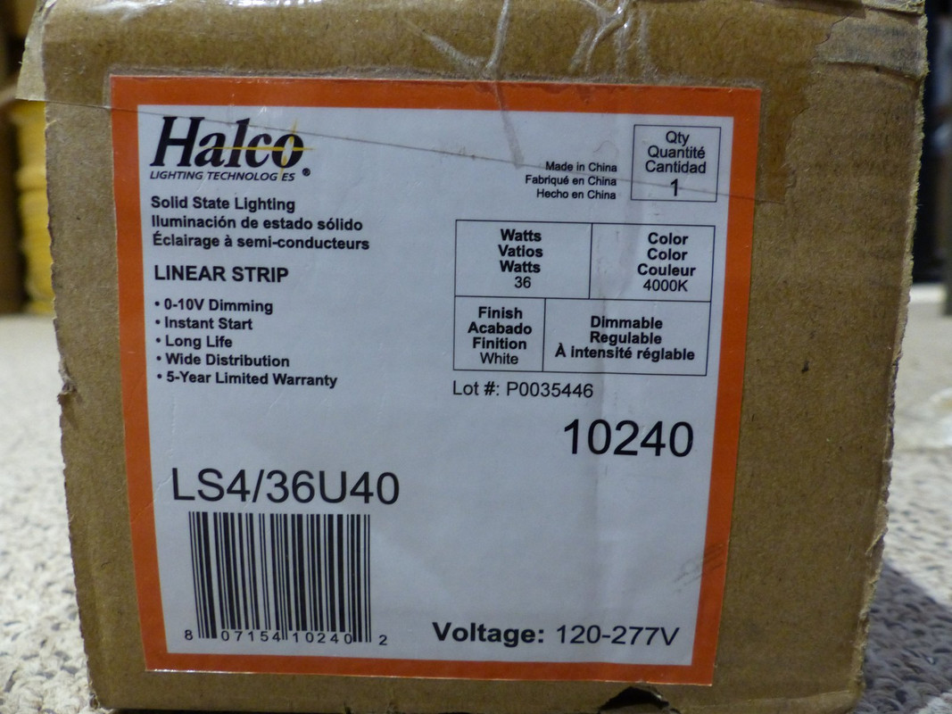 HALCO 10240 LS4/36U40 4FT LINEAR LED STRIP DIMMABLE LIGHT FIXTURE 36W 4000K