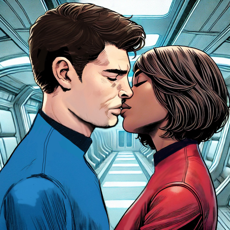 leonard and georgie kissing in the hall