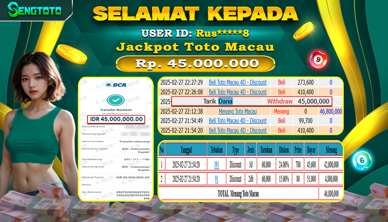 BUKTI PEMBAYARAN TOGEL TOTO MACAU